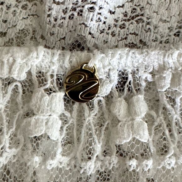 Nana Nucci Firenze Boho Lace Peplum Top Blouse White S? bv - Picture 8 of 8